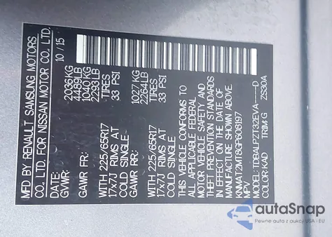 2016 Nissan Rogue S from USA, damaged, VIN KNMAT2MT8GP608197